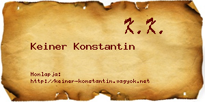 Keiner Konstantin névjegykártya